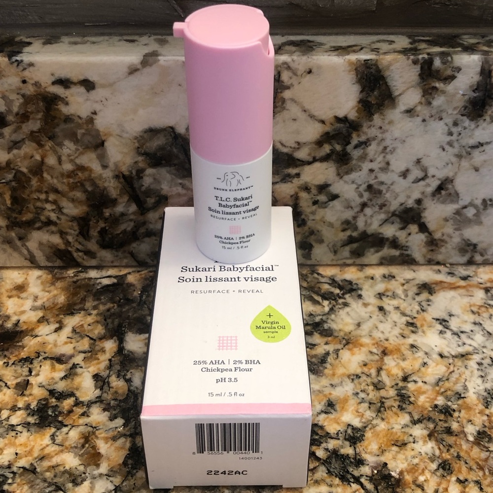 15ml Drunk Elephant T.L.C. Sukari Babyfacial + Virgin Marula Sample